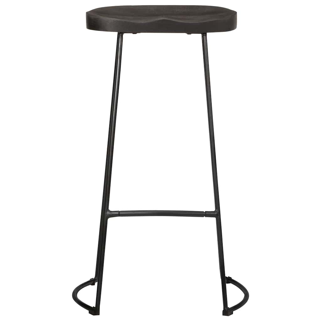 Sgabelli da Bar 2 pz Neri 45x40x78 cm Legno Massello di Mango - homemem39