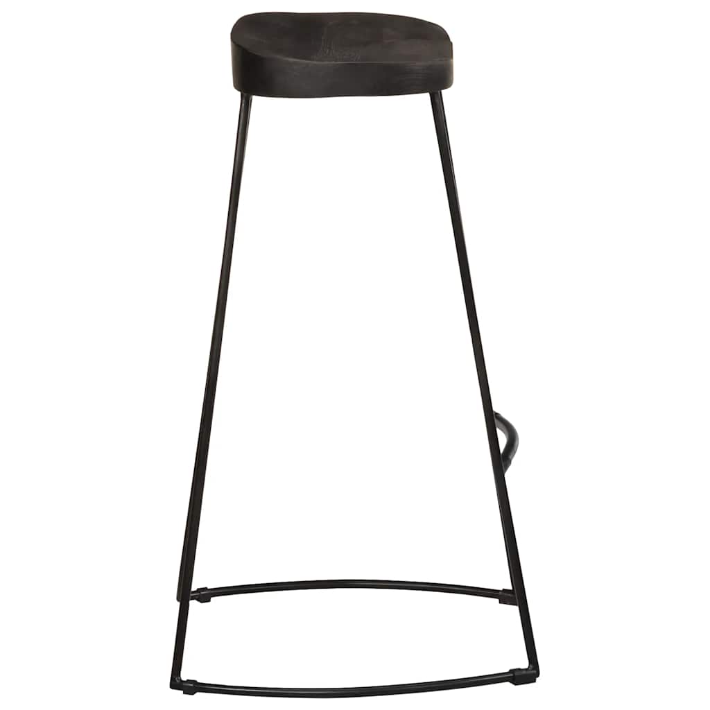 Sgabelli da Bar 2 pz Neri 45x40x78 cm Legno Massello di Mango - homemem39