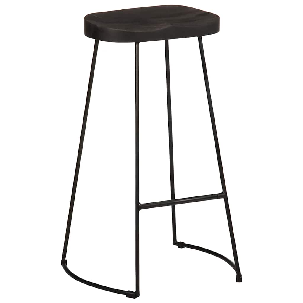 Sgabelli da Bar 2 pz Neri 45x40x78 cm Legno Massello di Mango - homemem39