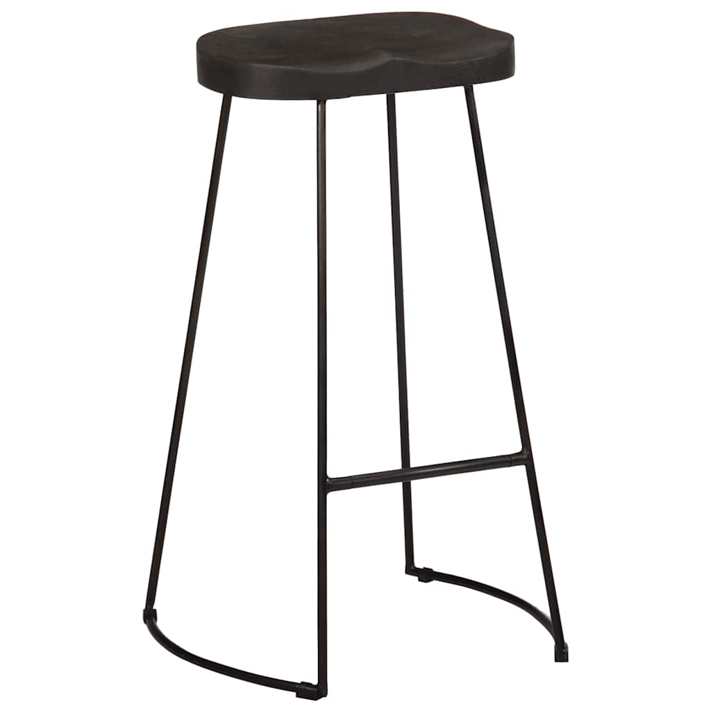 Sgabelli da Bar 2 pz Neri 45x40x78 cm Legno Massello di Mango - homemem39