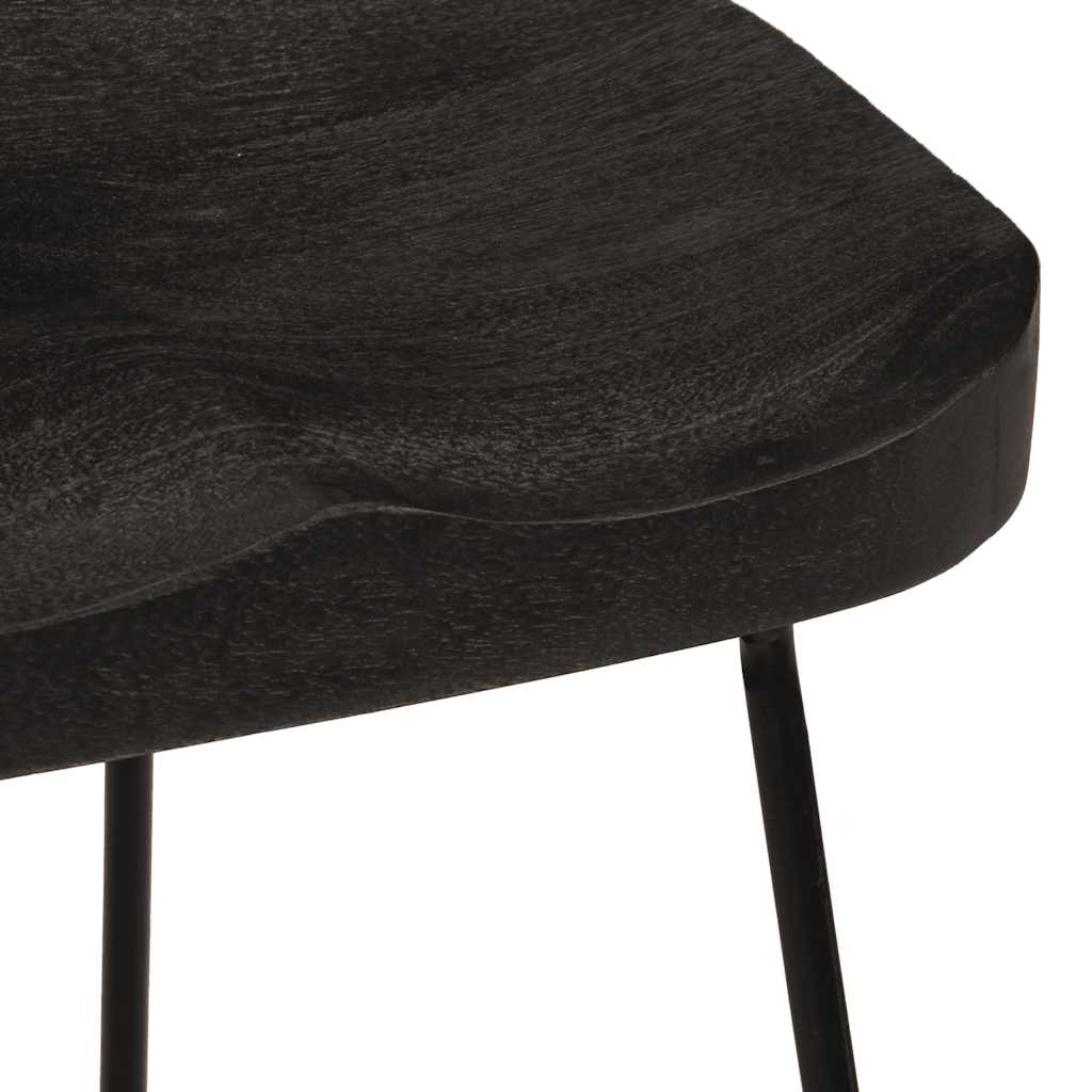 Sgabelli da Bar 2 pz Neri 46x38x52 cm Legno Massello di Mango - homemem39