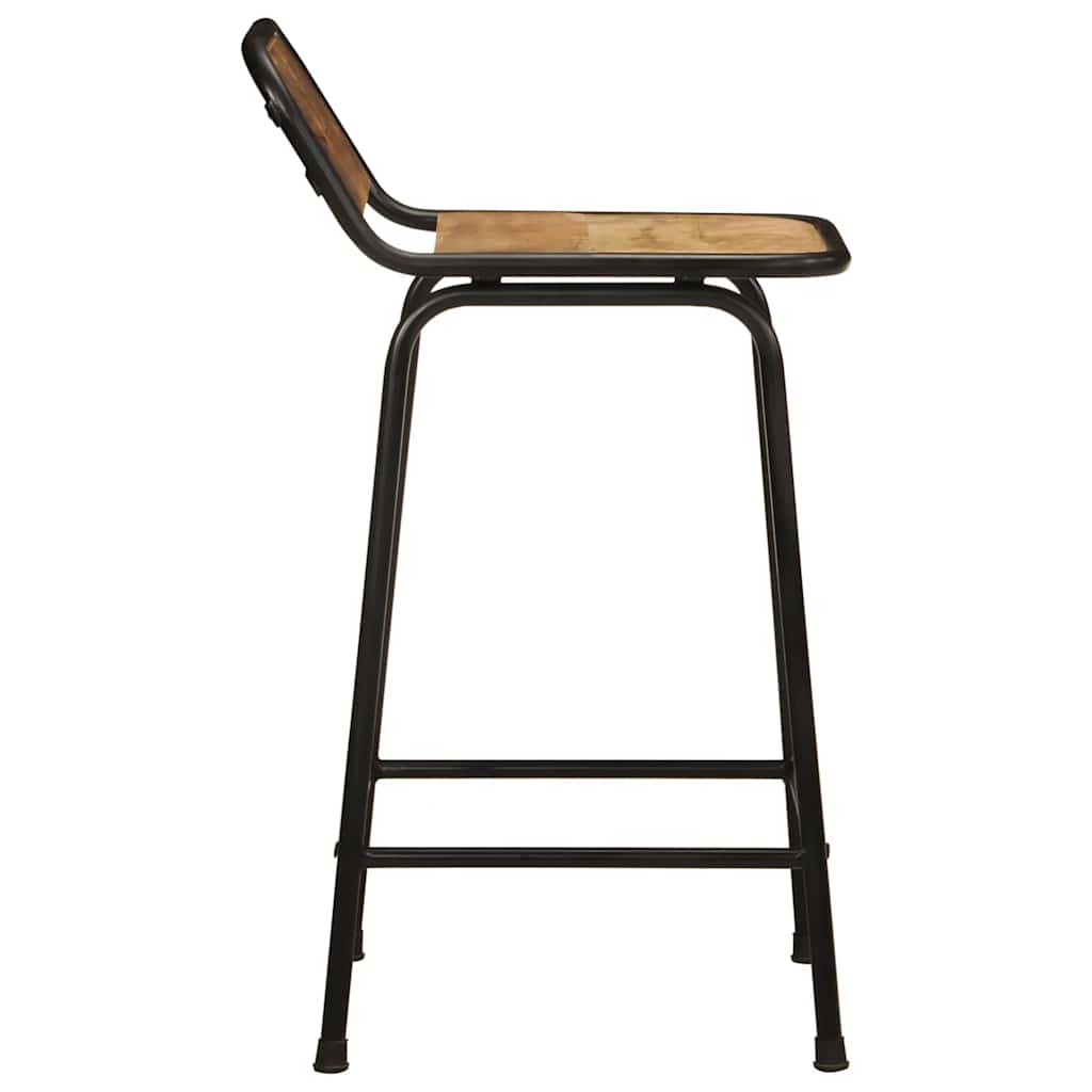 Sgabelli da Bar 2 pz 46x35,5x80 cm Legno Massello Grezzo Mango - homemem39
