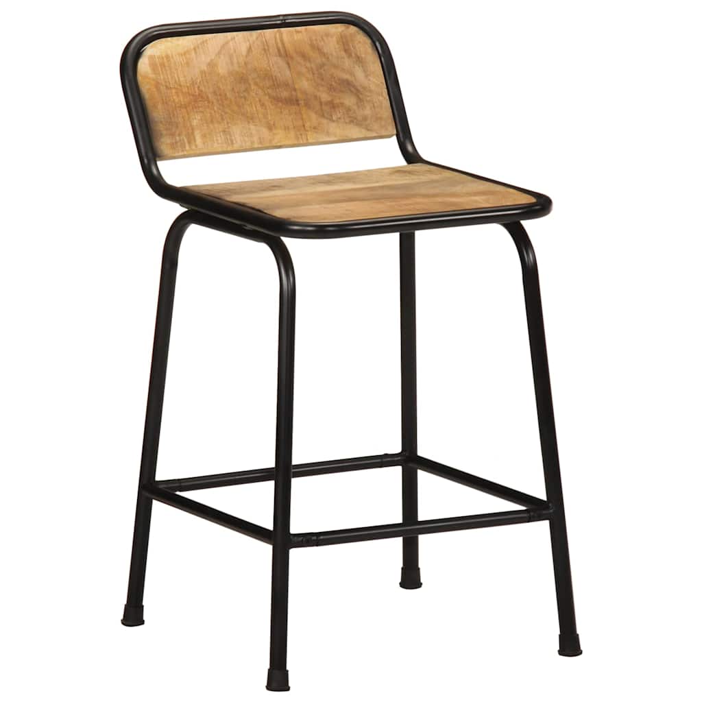 Sgabelli da Bar 4 pz 46x35,5x70 cm Legno Massello Grezzo Mango | homemem39