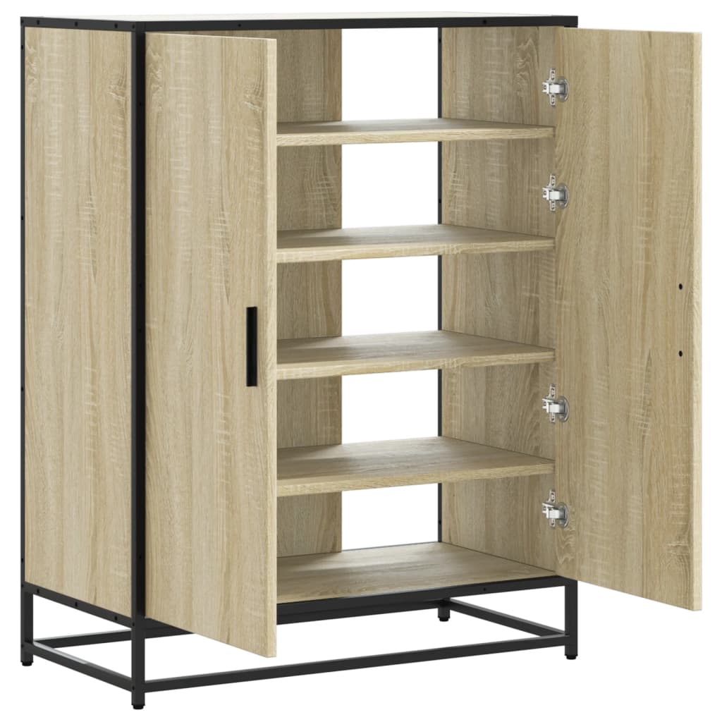 Scarpiera Rovere Sonoma 75x38x97,5 cm Legno Multistrato Metallo - homemem39