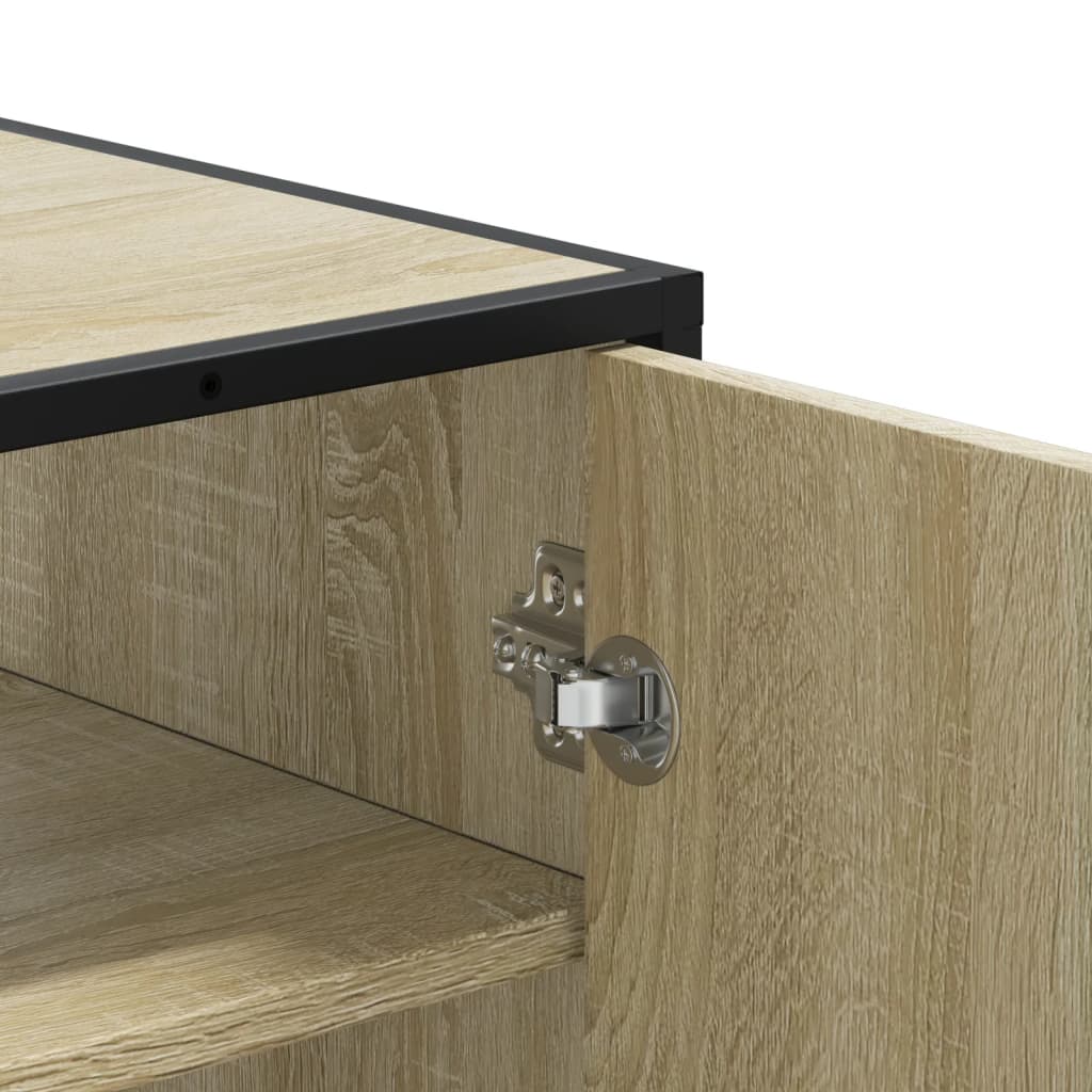 Scarpiera Rovere Sonoma 75x38x97,5 cm Legno Multistrato Metallo - homemem39