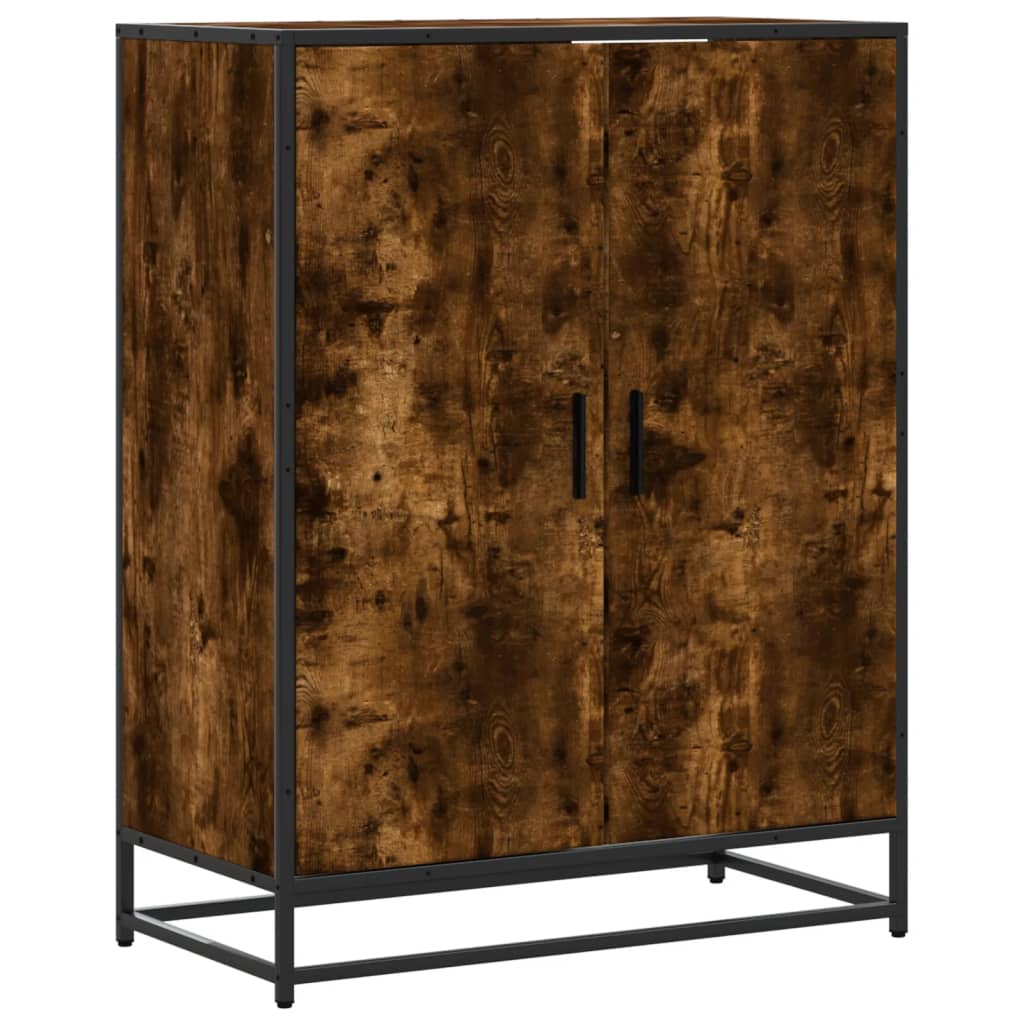 Scarpiera Rovere Fumo 75x38x97,5 cm Legno Multistrato Metallo - homemem39