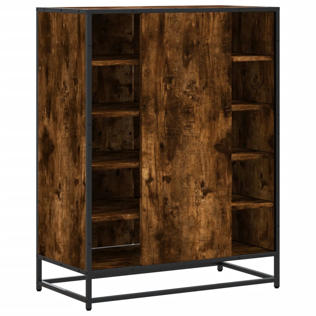 Scarpiera Rovere Fumo 75x38x97,5 cm Legno Multistrato Metallo - homemem39