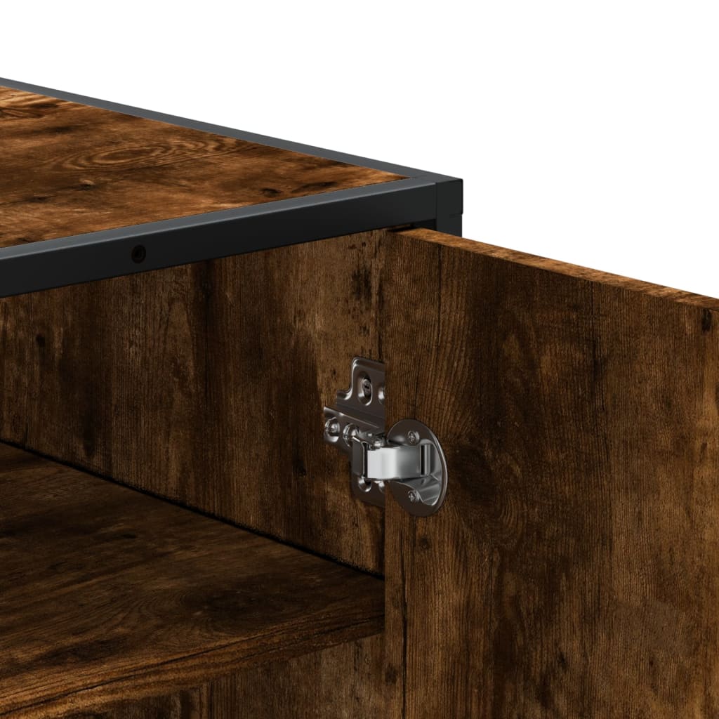 Scarpiera Rovere Fumo 75x38x97,5 cm Legno Multistrato Metallo - homemem39