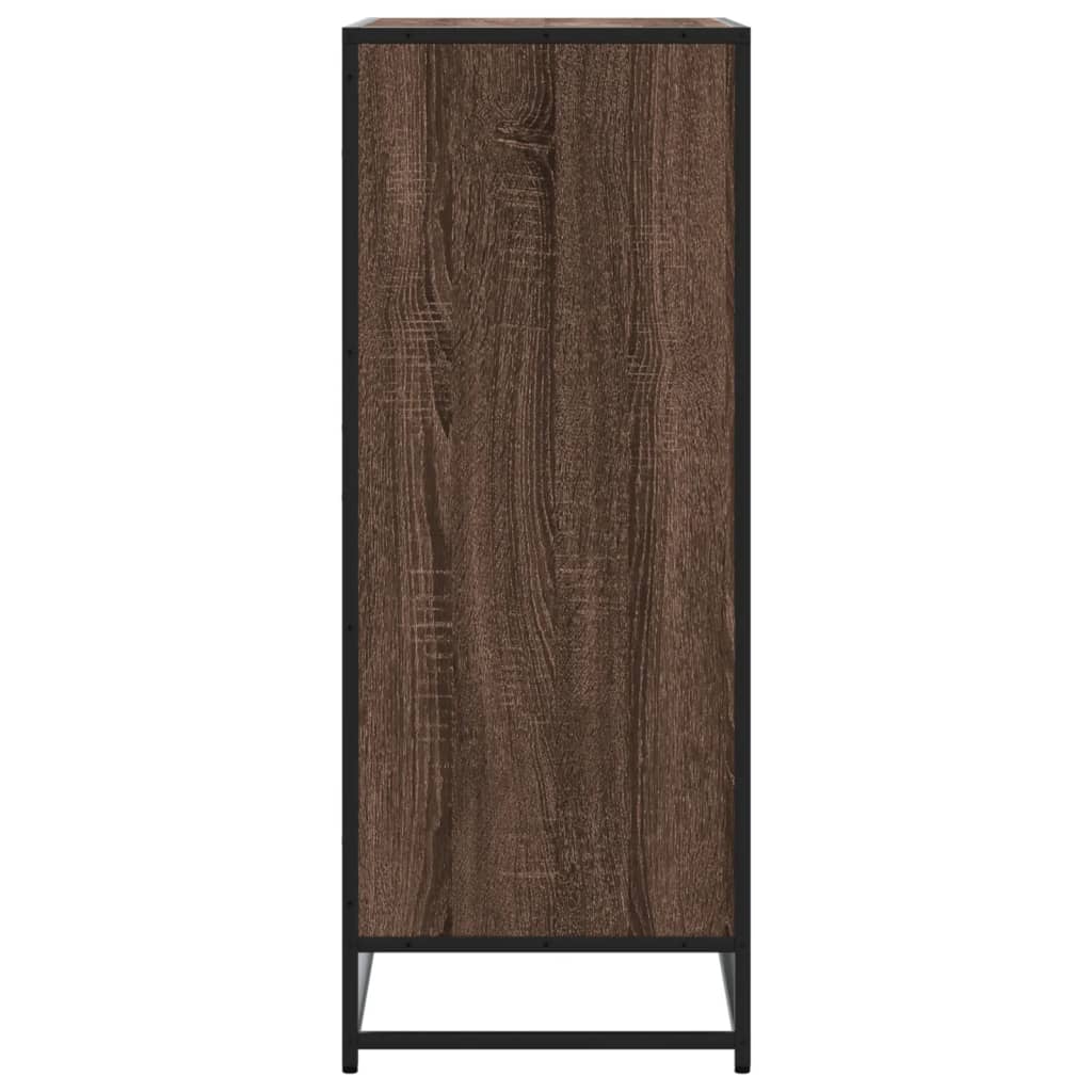Scarpiera Rovere Marrone 75x38x97,5cm Legno Multistrato Metallo - homemem39