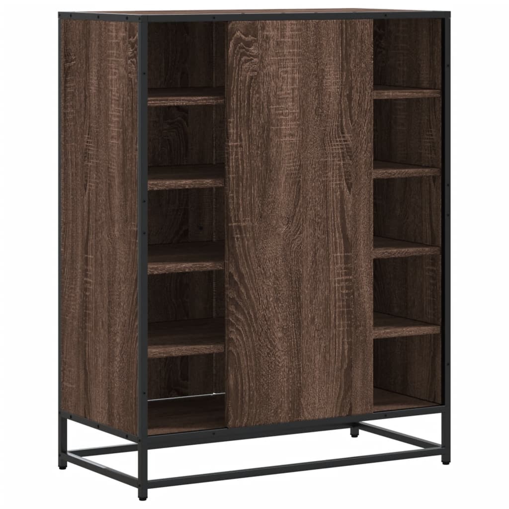 Scarpiera Rovere Marrone 75x38x97,5cm Legno Multistrato Metallo - homemem39