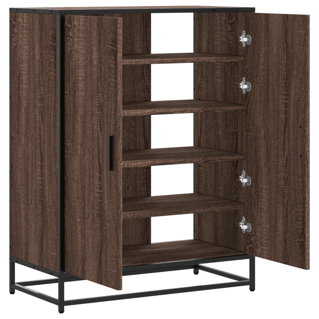 Scarpiera Rovere Marrone 75x38x97,5cm Legno Multistrato Metallo - homemem39