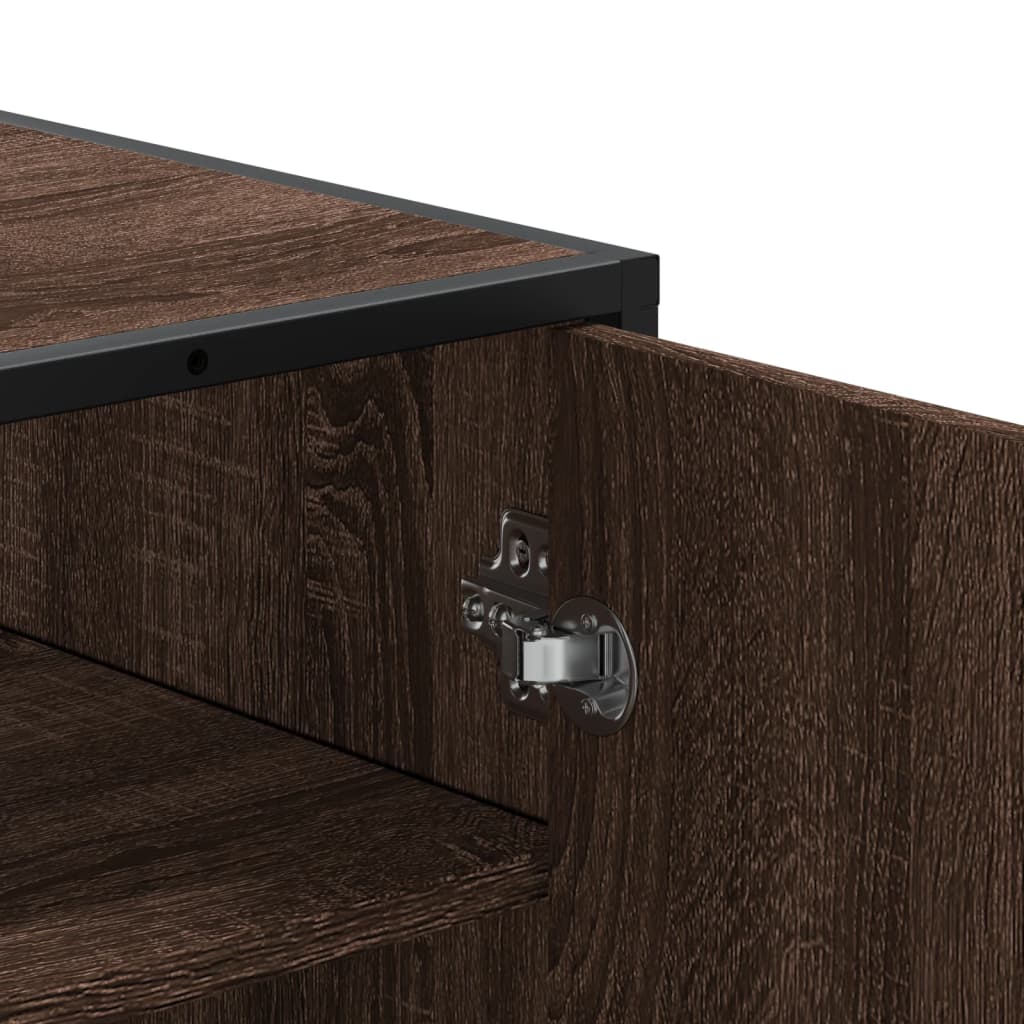 Scarpiera Rovere Marrone 75x38x97,5cm Legno Multistrato Metallo - homemem39