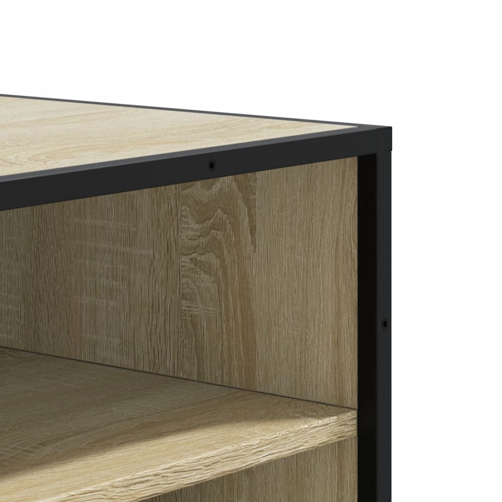 Scarpiera Rovere Sonoma 75x38x97,5 cm Legno Multistrato Metallo - homemem39