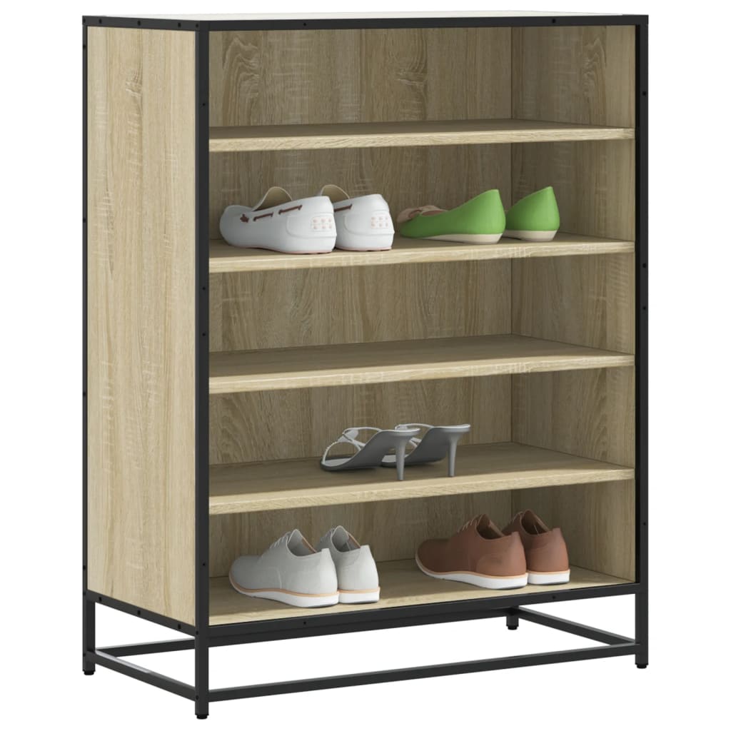 Scarpiera Rovere Sonoma 75x38x97,5 cm Legno Multistrato Metallo - homemem39