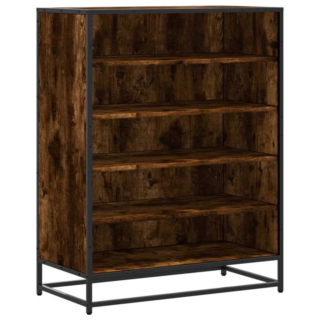 Scarpiera Rovere Fumo 75x38x97,5 cm Legno Multistrato Metallo - homemem39