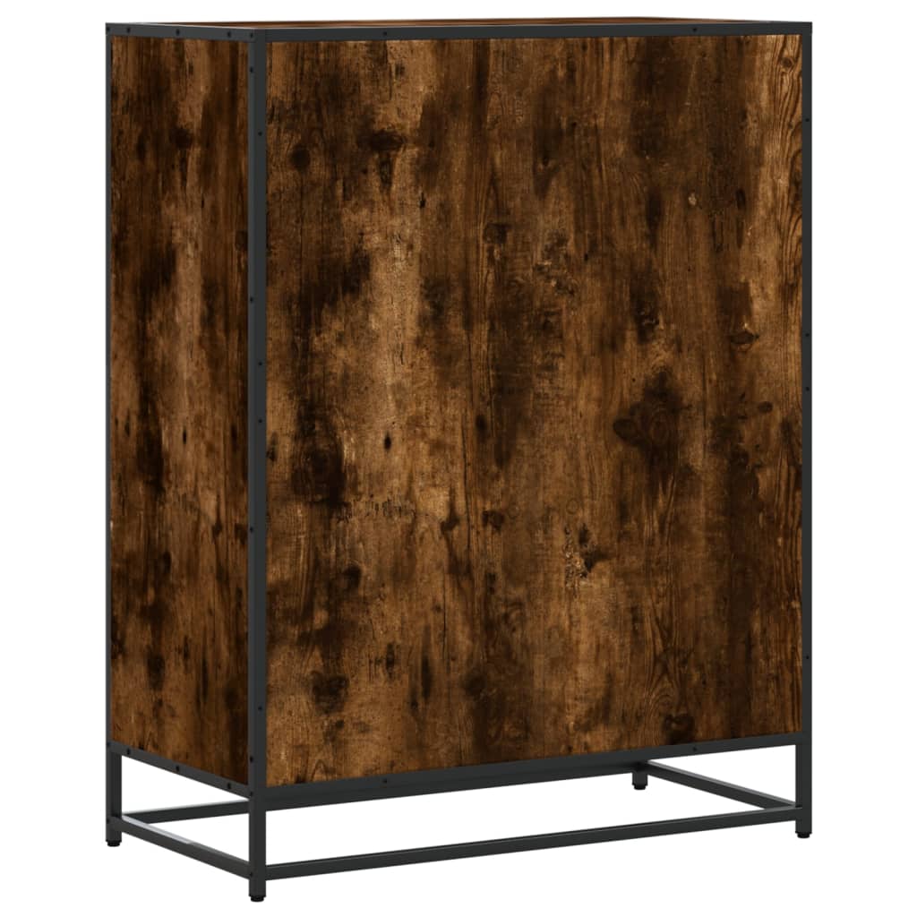 Scarpiera Rovere Fumo 75x38x97,5 cm Legno Multistrato Metallo - homemem39