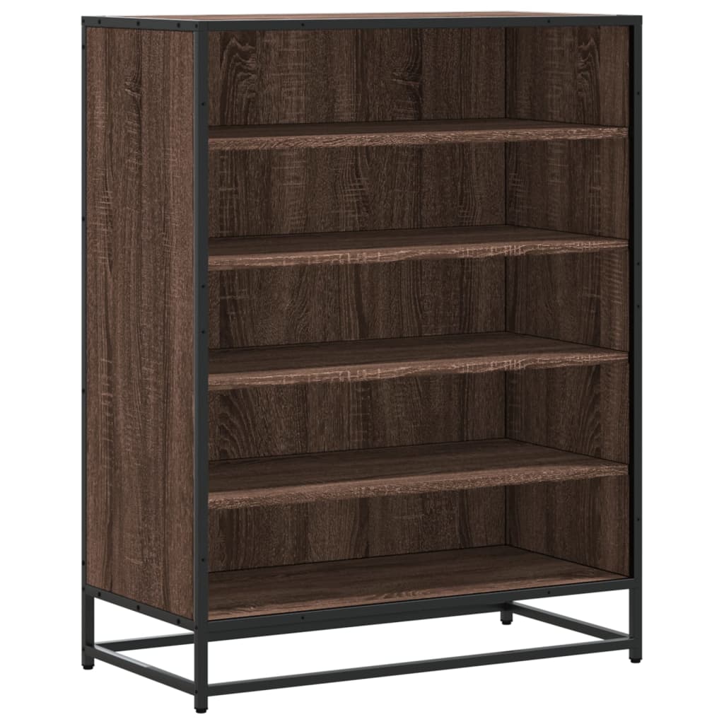 Scarpiera Rovere Marrone 75x38x97,5cm Legno Multistrato Metallo - homemem39
