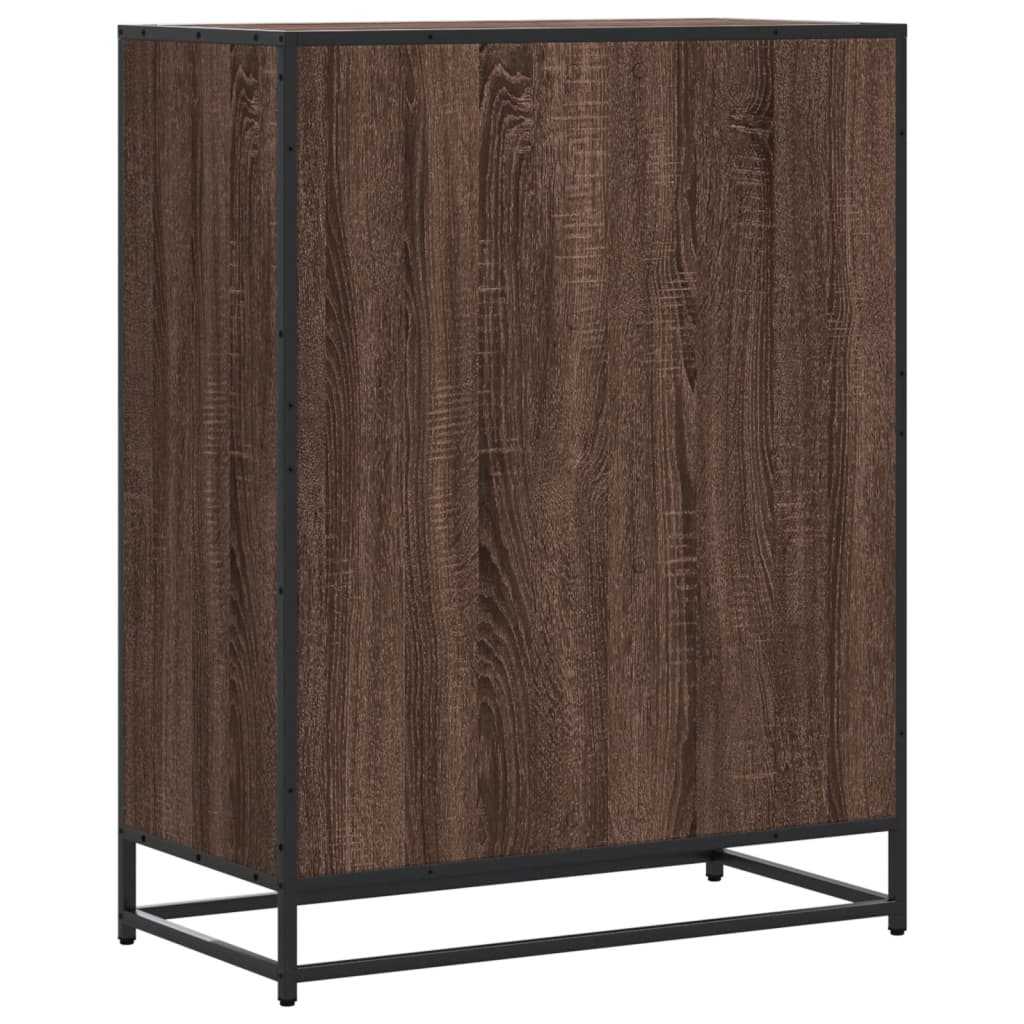Scarpiera Rovere Marrone 75x38x97,5cm Legno Multistrato Metallo - homemem39