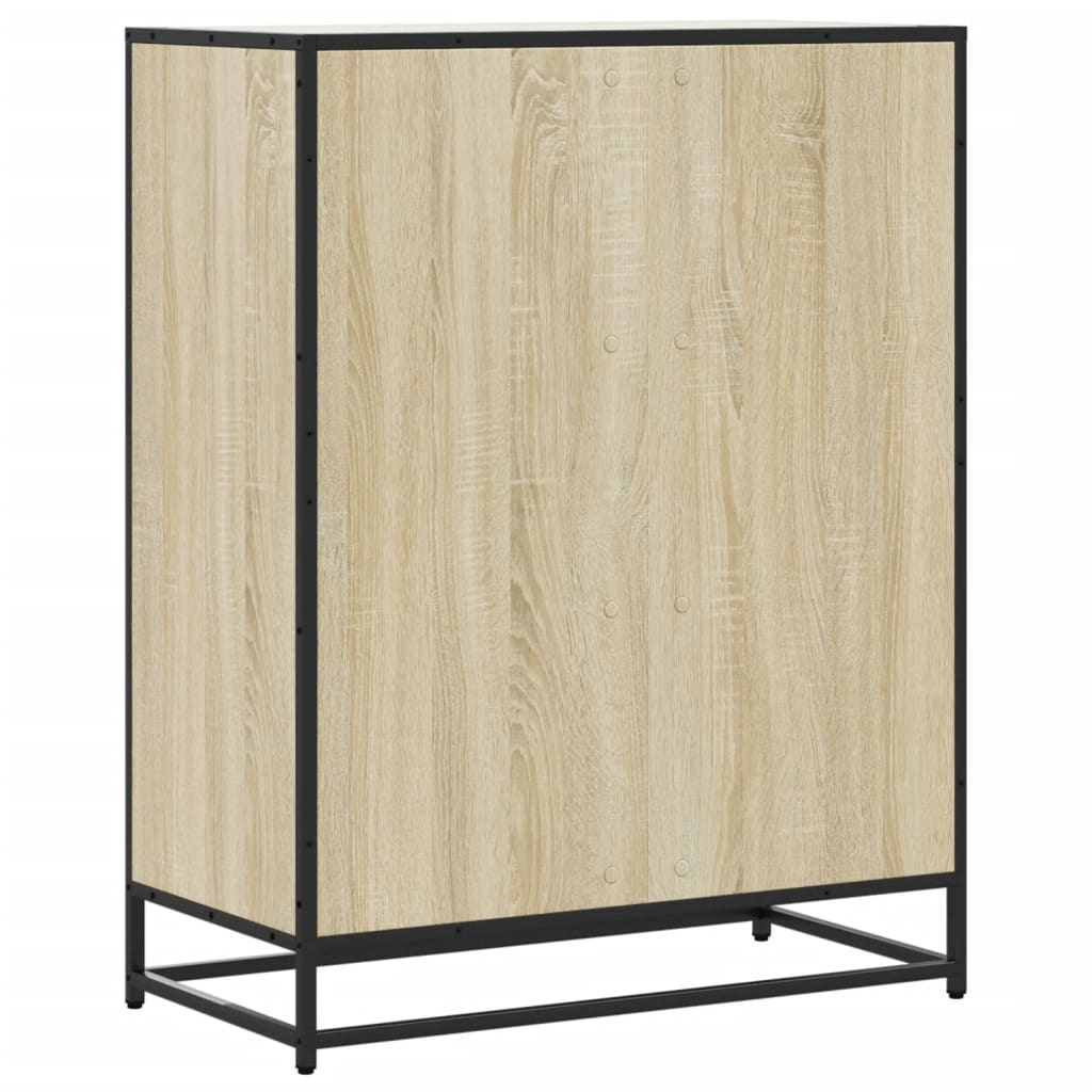 Scarpiera Rovere Sonoma 75x38x97,5 cm Legno Multistrato Metallo - homemem39