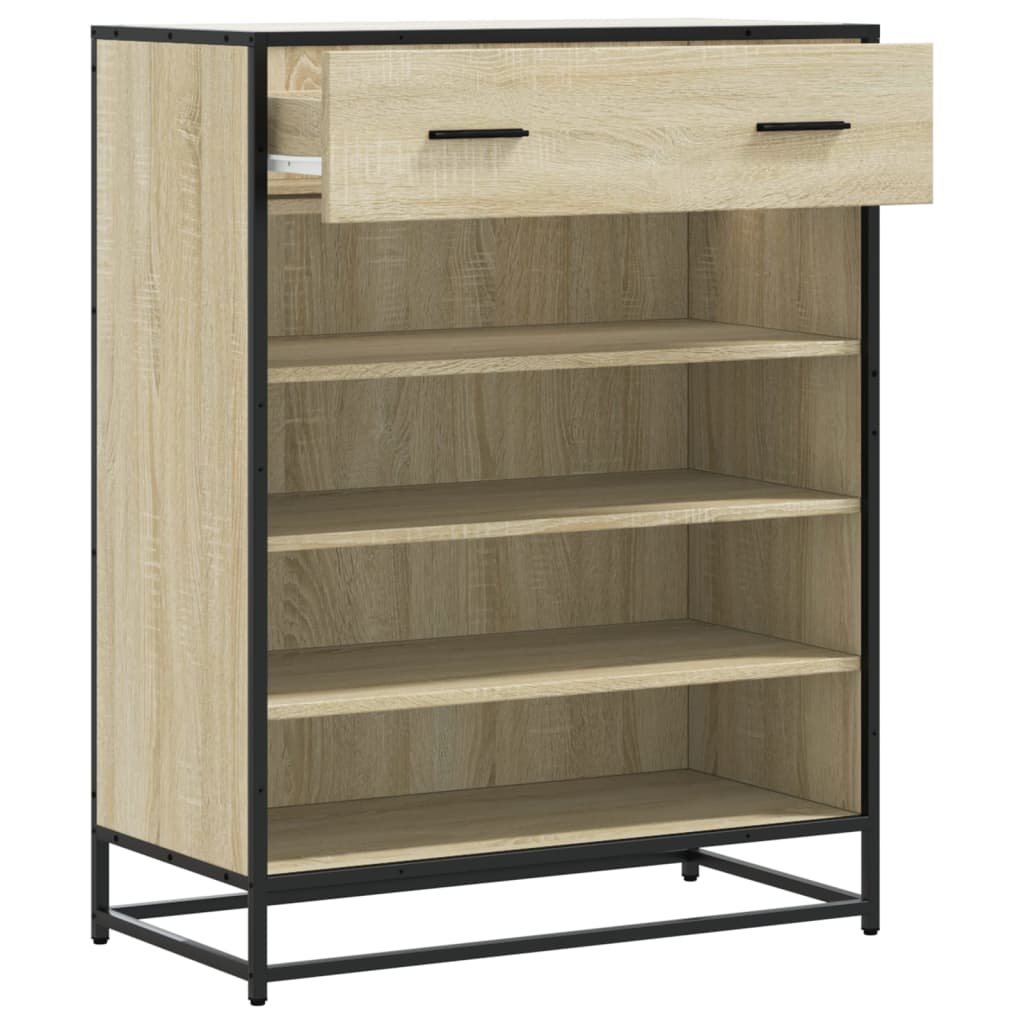 Scarpiera Rovere Sonoma 75x38x97,5 cm Legno Multistrato Metallo - homemem39