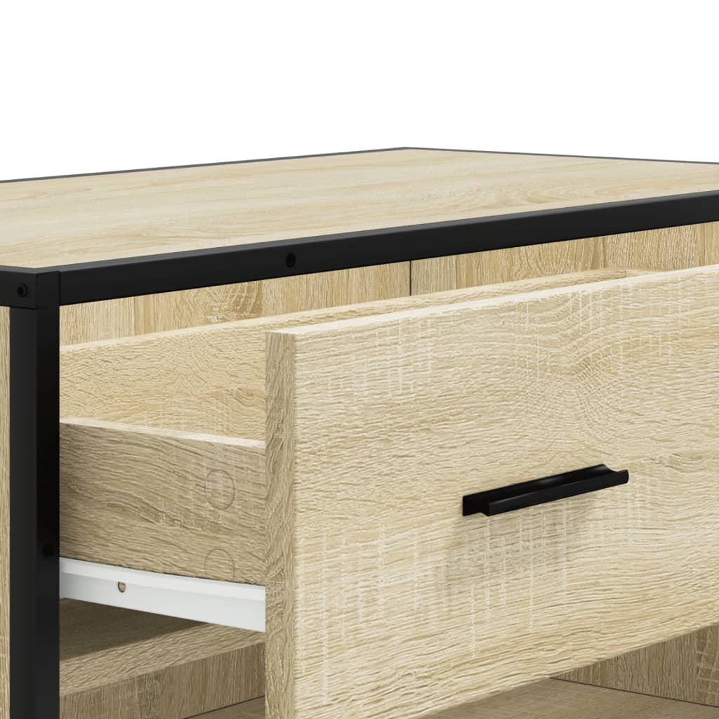 Scarpiera Rovere Sonoma 75x38x97,5 cm Legno Multistrato Metallo - homemem39