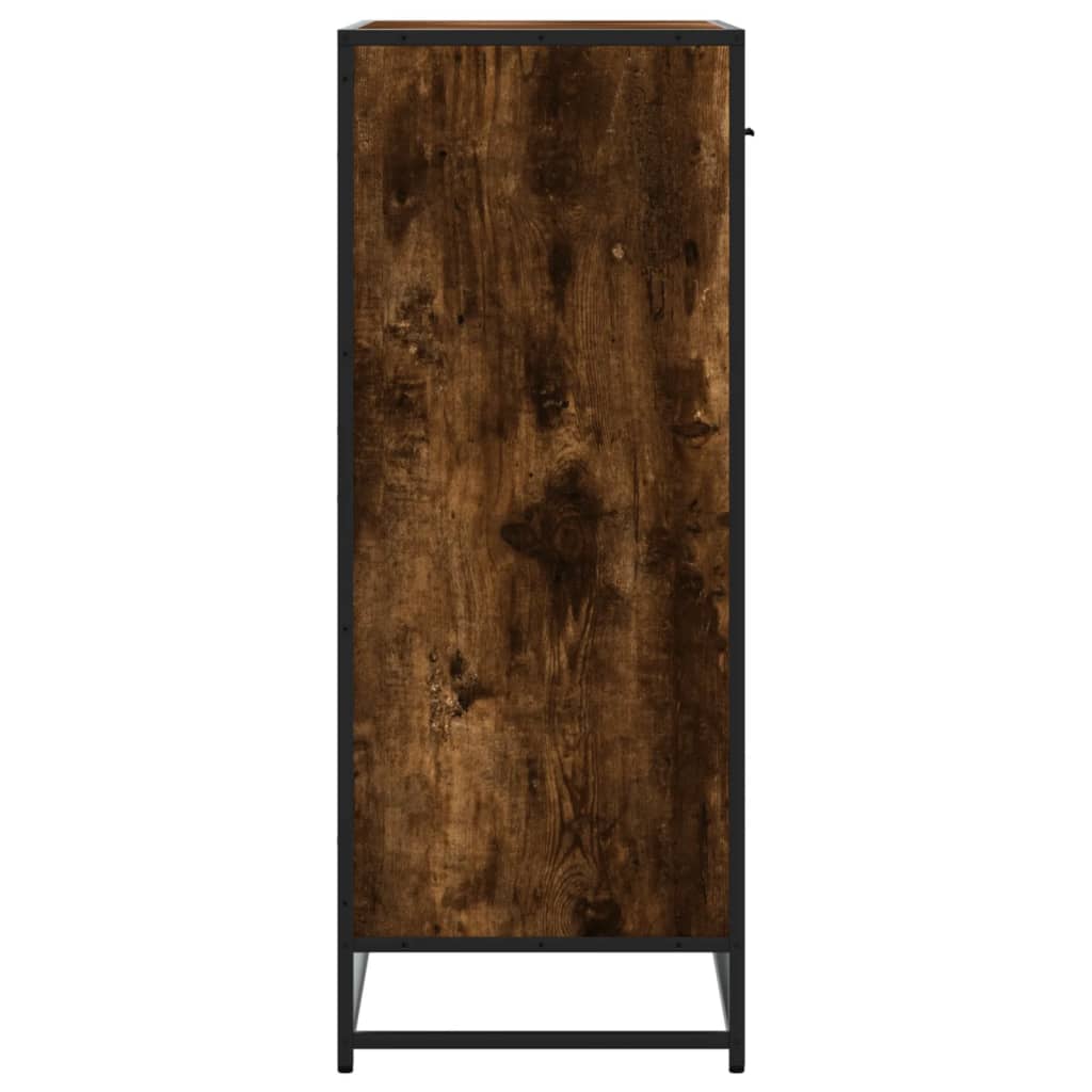 Scarpiera Rovere Fumo 75x38x97,5 cm Legno Multistrato Metallo - homemem39