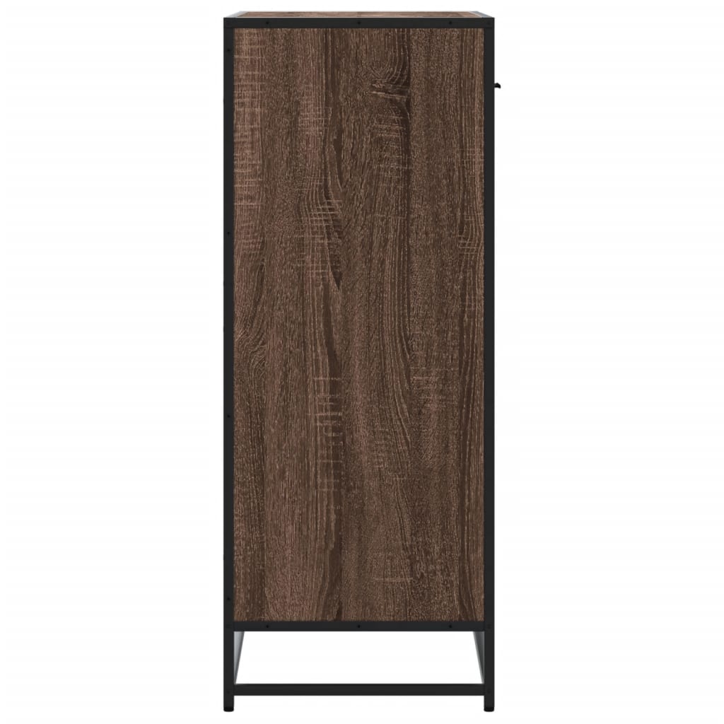 Scarpiera Rovere Marrone 75x38x97,5cm Legno Multistrato Metallo - homemem39