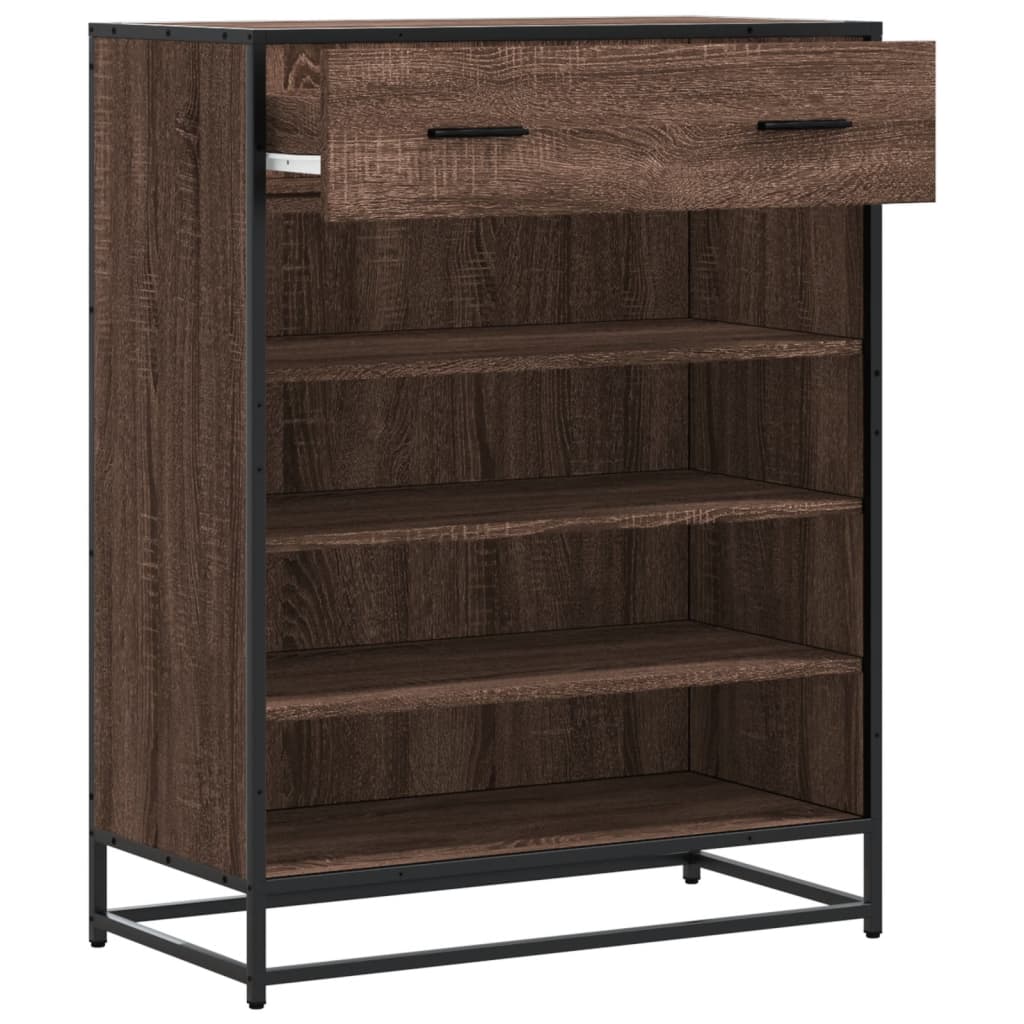 Scarpiera Rovere Marrone 75x38x97,5cm Legno Multistrato Metallo - homemem39
