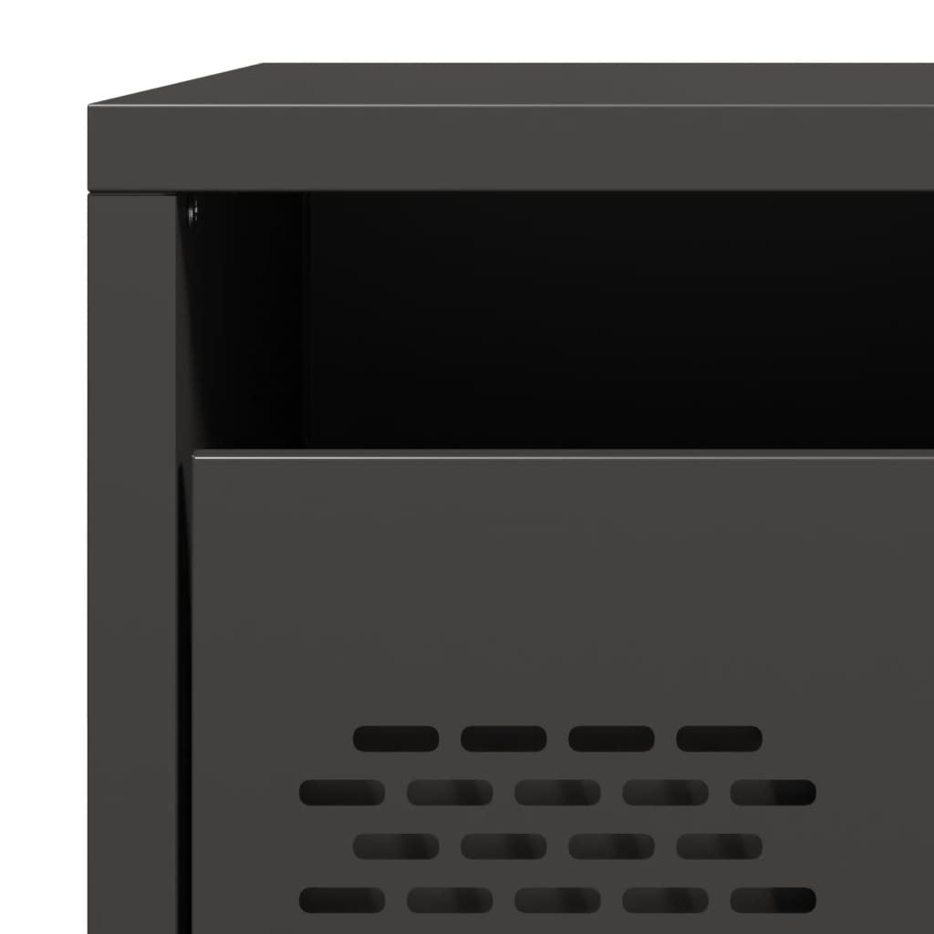 Comodini 2 pz Neri 35x39x43,5 cm in Acciaio - homemem39