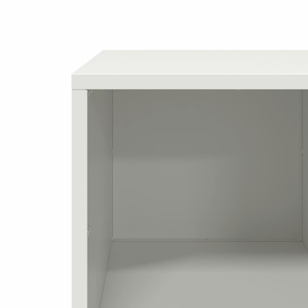 Tavolino Bianco 101,5x50x43,5 cm in Acciaio Laminato a Freddo | homemem39