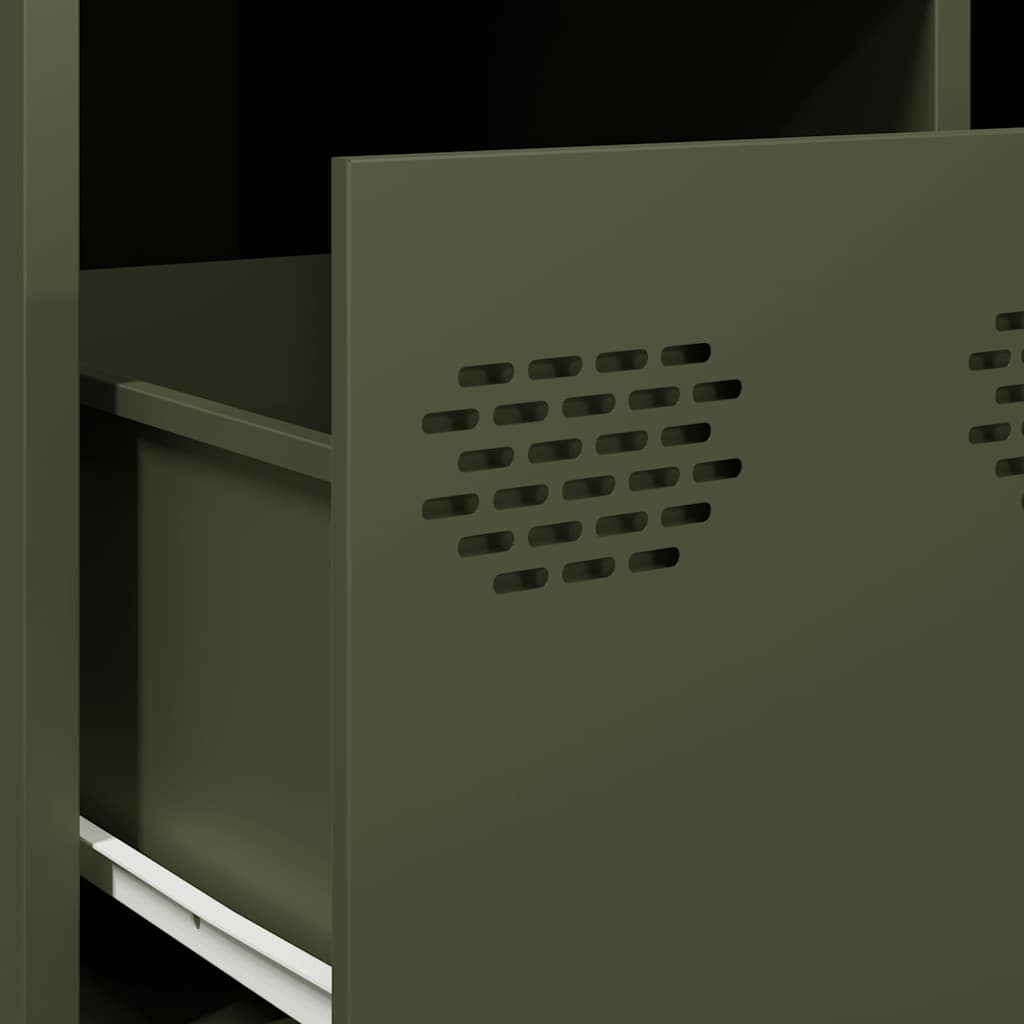 Tavolino Verde Oliva 68,5x50x43,5 cm Acciaio Laminato a Freddo | homemem39