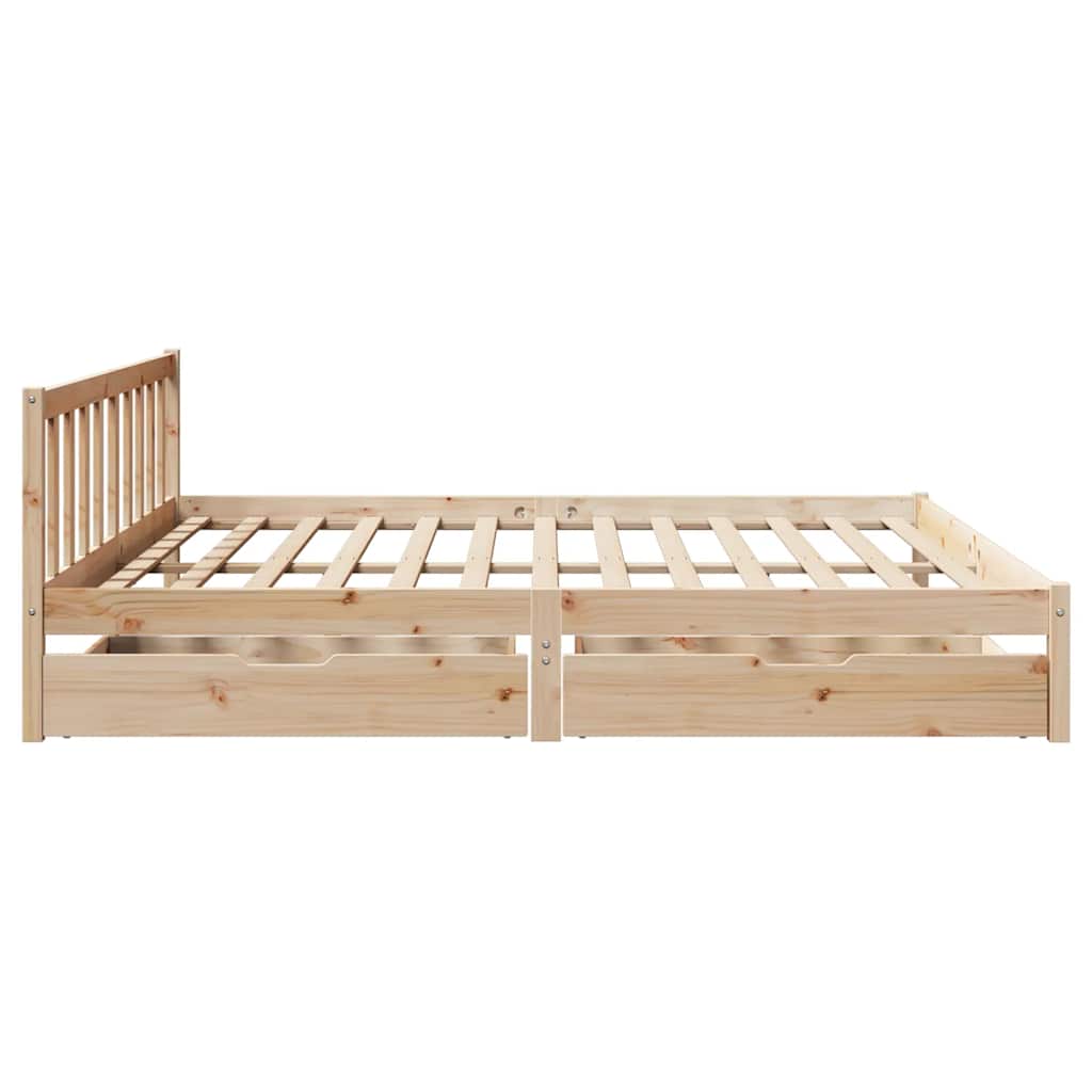 Letto senza Materasso 200x200 cm in Legno Massello di Pino