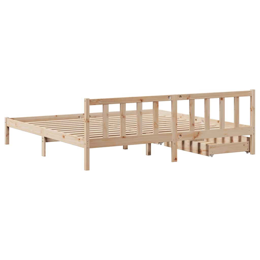 Letto senza Materasso 200x200 cm in Legno Massello di Pino