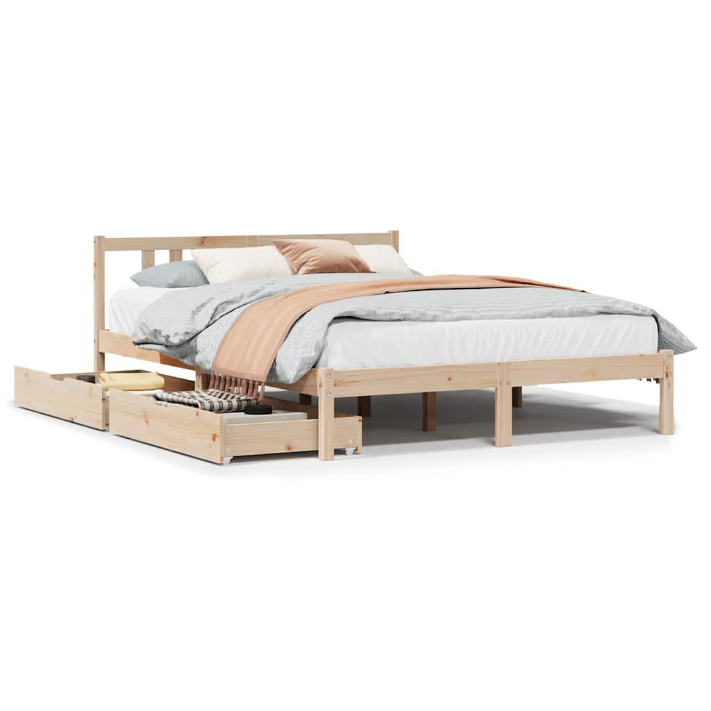 Letto senza Materasso 120x200 cm in Legno Massello di Pino