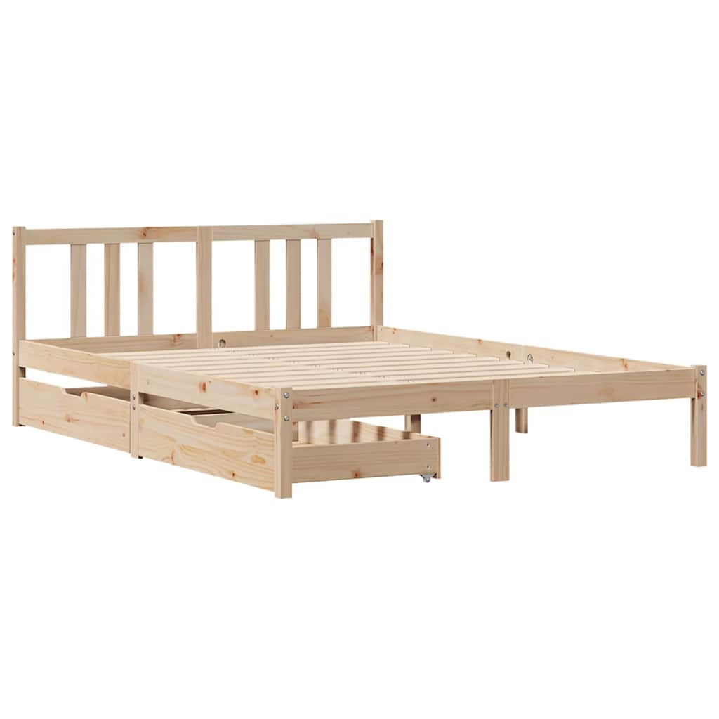 Letto senza Materasso 120x200 cm in Legno Massello di Pino