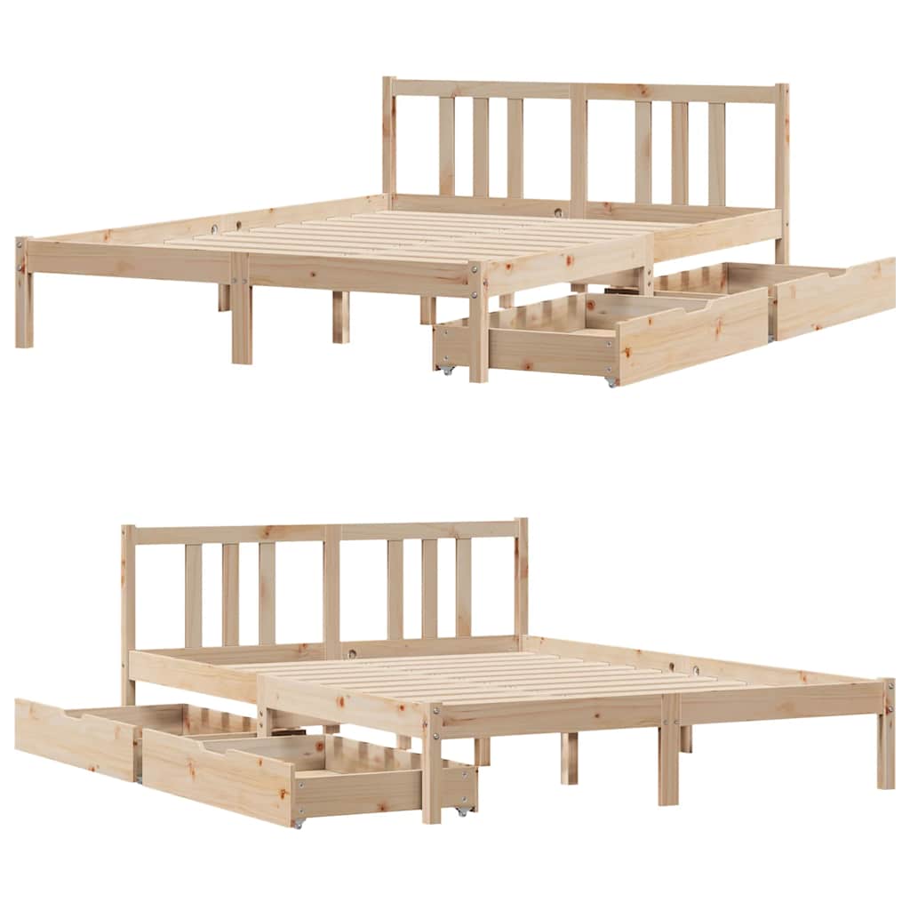Letto senza Materasso 120x200 cm in Legno Massello di Pino