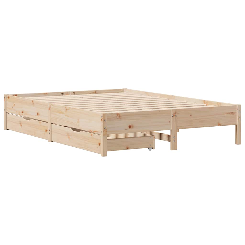 Letto senza Materasso 160x200 cm in Legno Massello di Pino