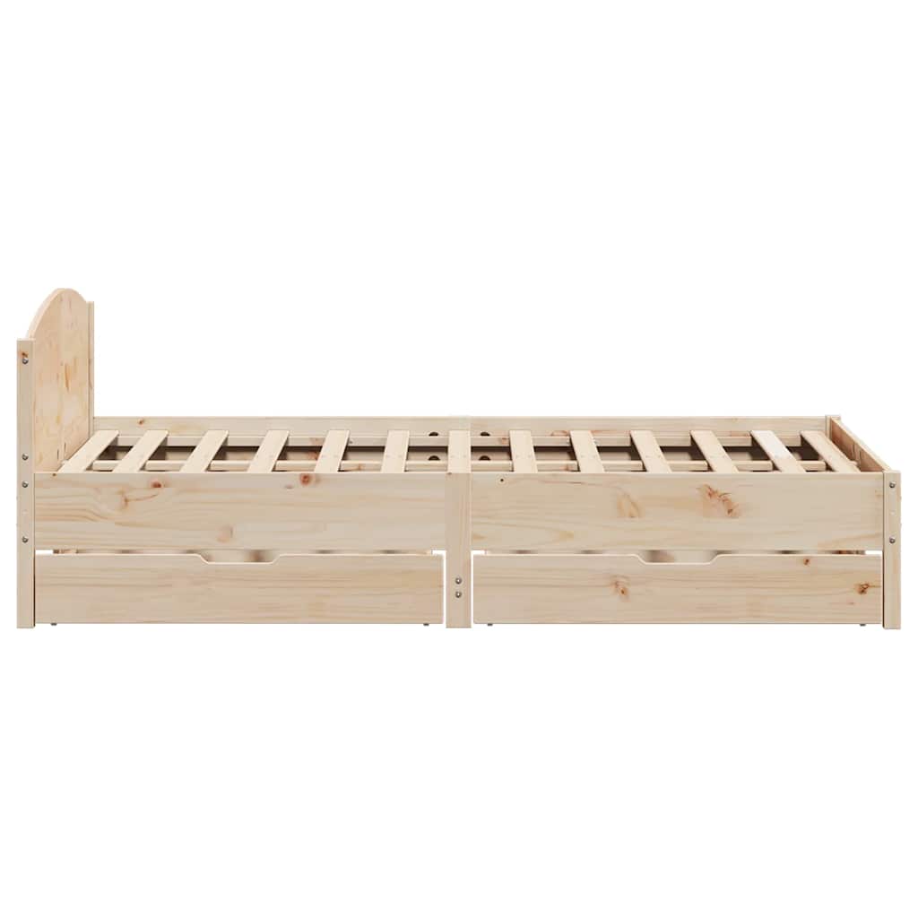 Letto senza Materasso 135x190 cm in Legno Massello di Pino