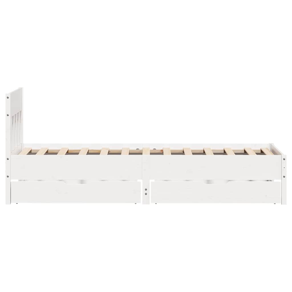Giroletto senza Materasso Bianco 100x200 cm Legno Massello Pino