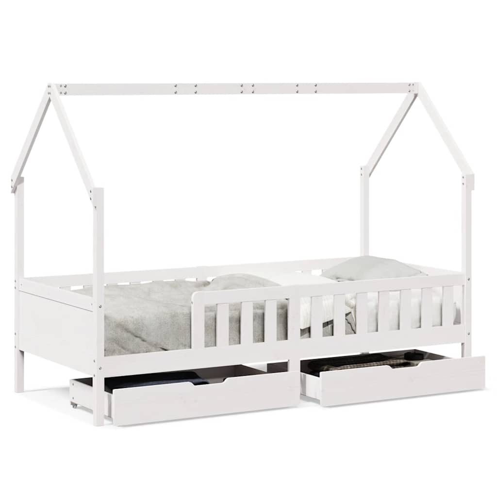 Giroletto Bambini con Cassetti 80x200 cm Legno Massello di Pino