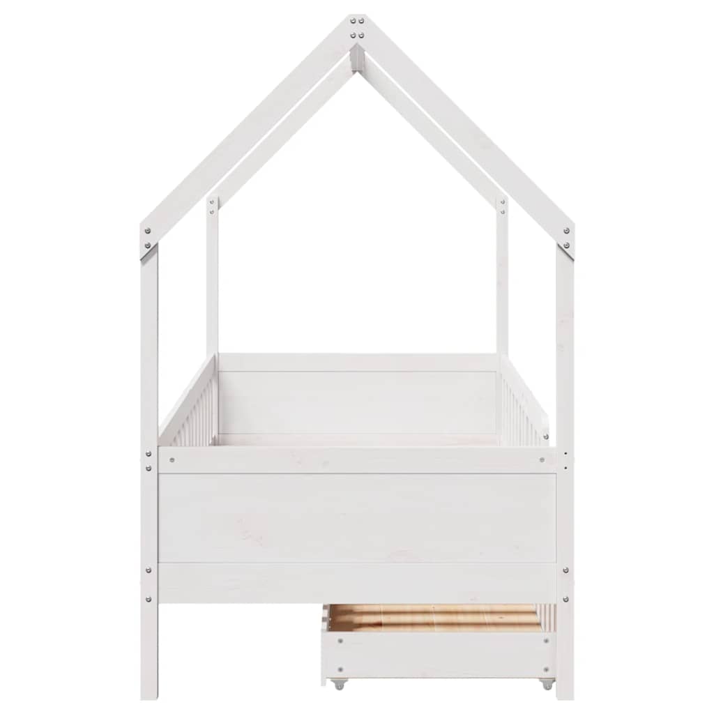 Giroletto Bambini con Cassetti 80x200 cm Legno Massello di Pino