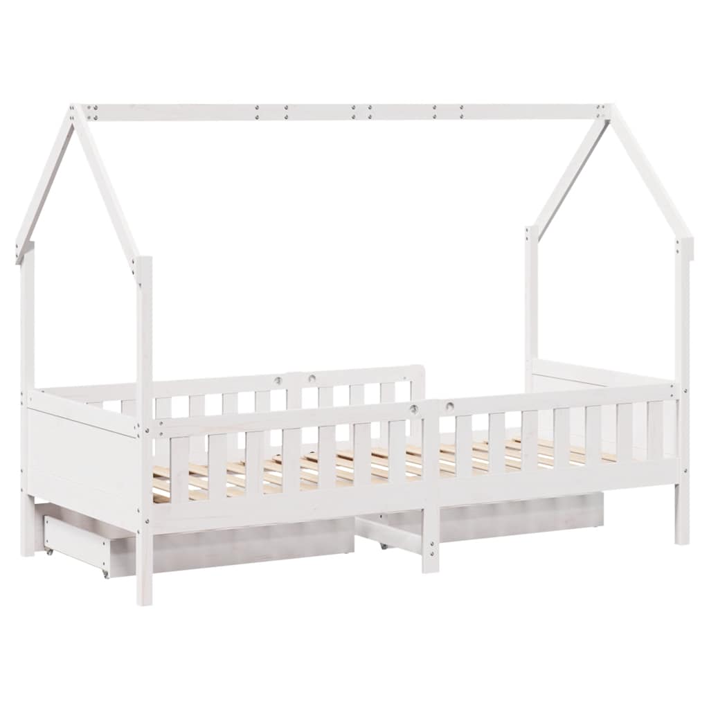 Giroletto Bambini con Cassetti 80x200 cm Legno Massello di Pino