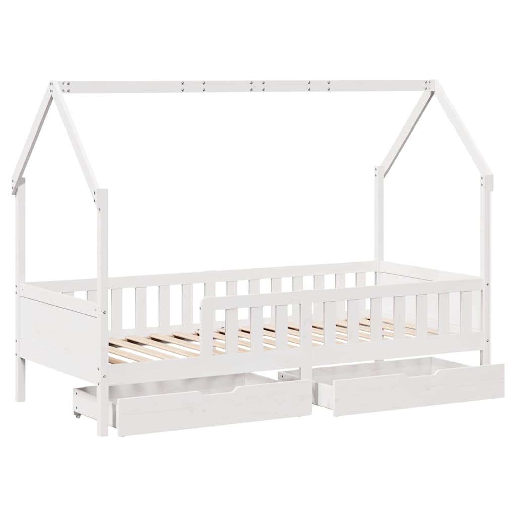 Giroletto Bambini con Cassetti 80x200 cm Legno Massello di Pino