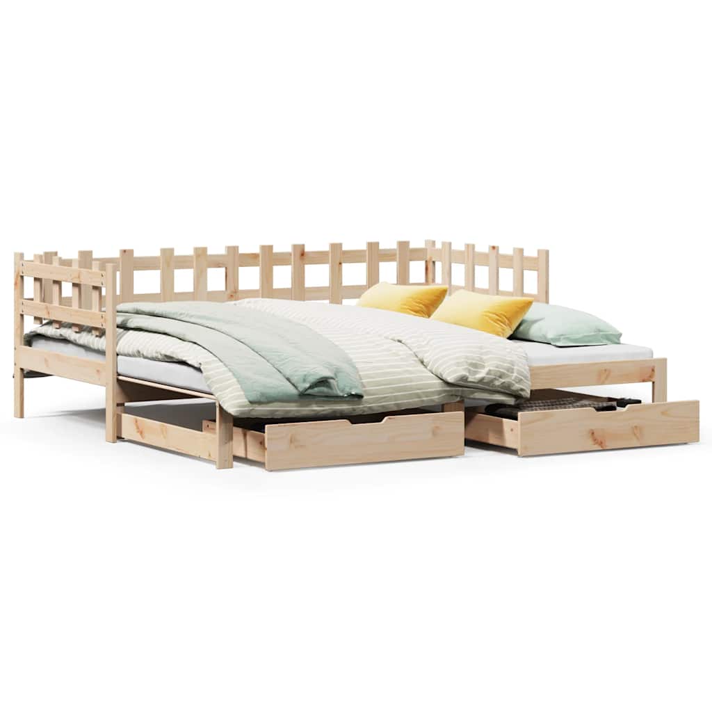 Divano Letto Estraibile con Cassetti senza Materasso 90x190 cm