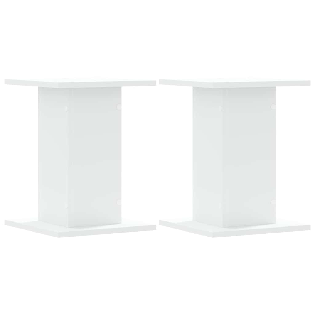 Supporti Altoparlanti 2 pz Bianchi 30x30x40cm Legno Multistrato