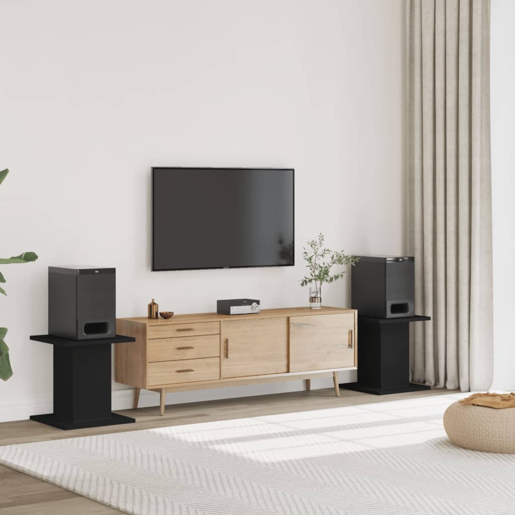 Supporti Altoparlanti 2 pz Neri 30x30x40cm in Legno Multistrato - homemem39