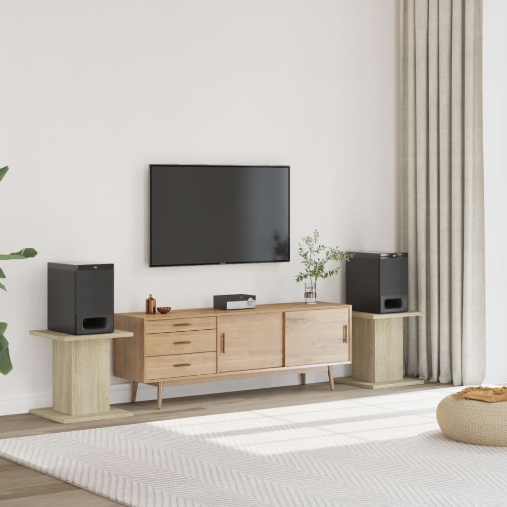 Supporti Altoparlanti 2 pz Rovere 30x30x40 cm in Multistrato - homemem39