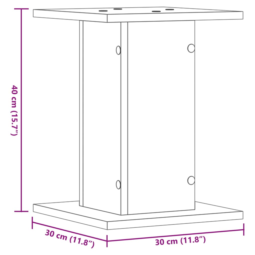 Supporti Altoparlanti 2 pz Grigio 30x30x40 cm Legno Multistrato - homemem39