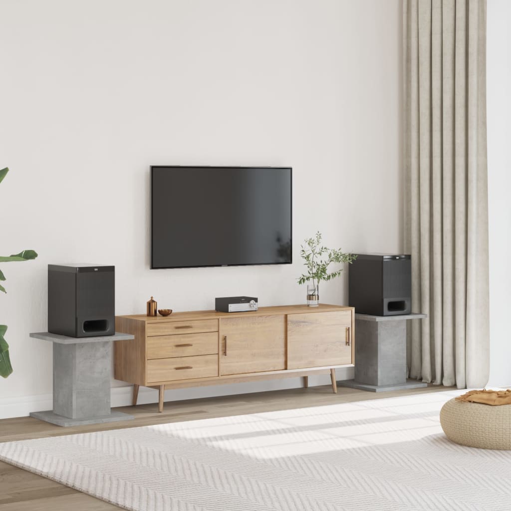Supporti Altoparlanti 2 pz Grigio 30x30x40 cm Legno Multistrato - homemem39