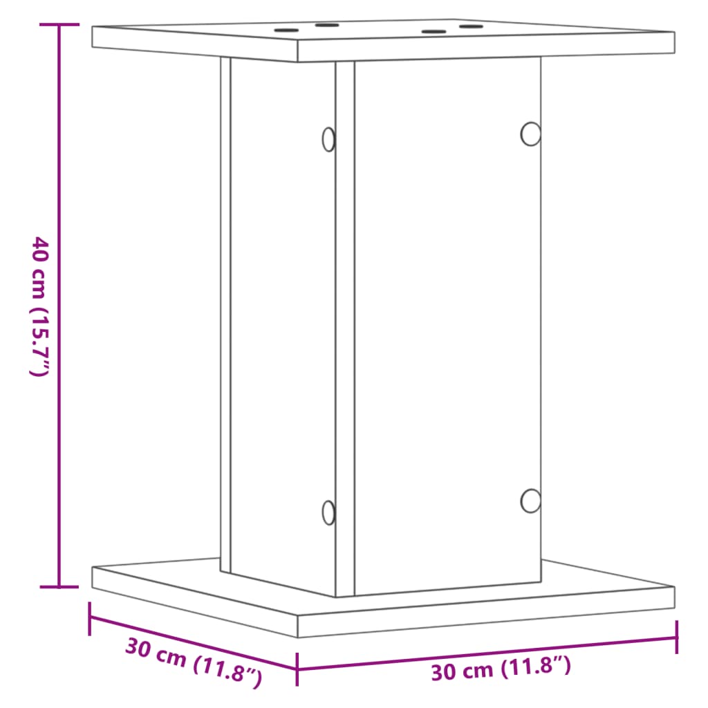 Supporti Altoparlanti 2 pz Marrone 30x30x40cm Legno Multistrato - homemem39